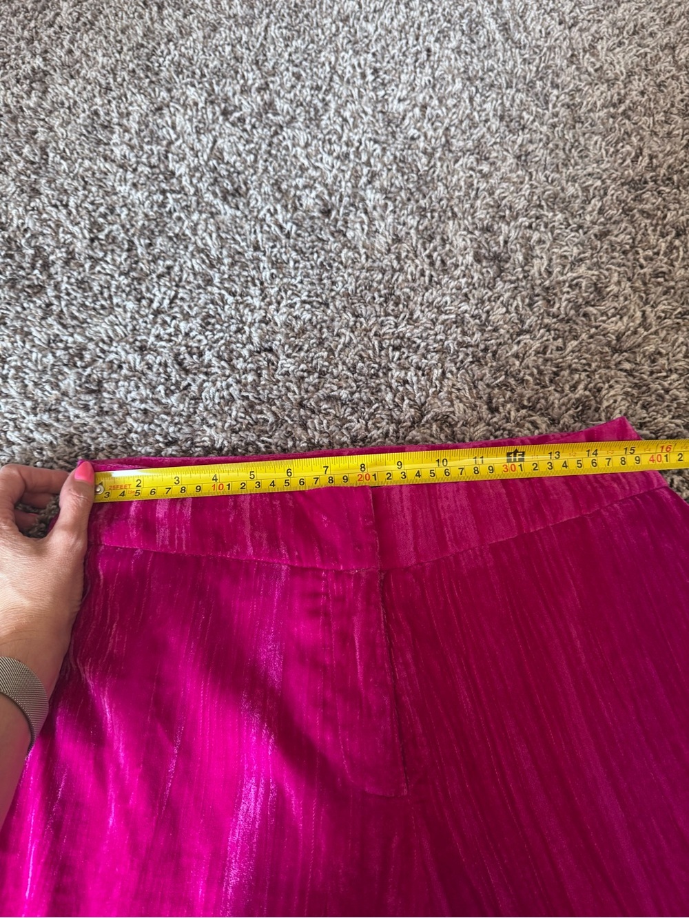 Nasty Gal Hot Pink Crushed Velvet Tailored BLAZER Suit Set 33 Inseam Size 8 - Picture 11 of 14